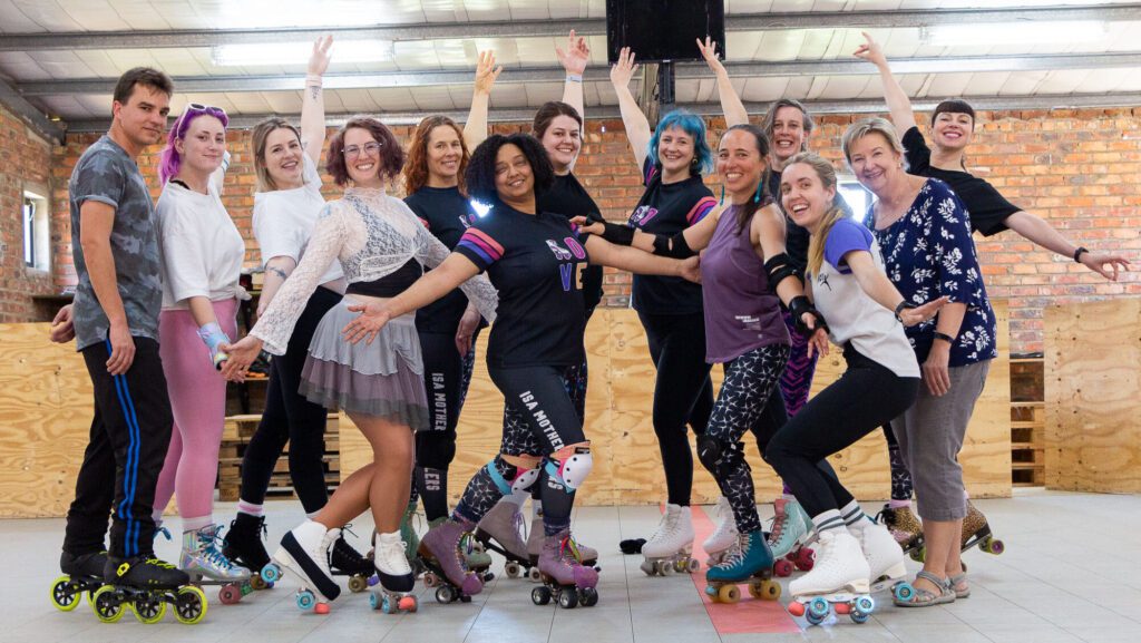 IMCR Group of adult skaters in Cape Town doing roller skating tests