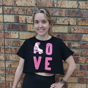 Pink "LOVE" T-Shirt - Boxy Oversized Crop Top